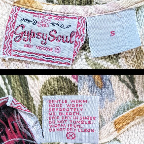 Gypsy Soul Maxi Dress Women's S Floral Boho Hippie Flowy Sleeveless Sundress - Picture 4 of 8